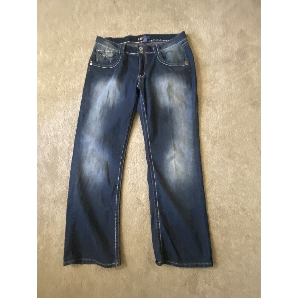 Angels Jeans Mid Rise Y2K Vintage Bootcut Flare Medium Wash Faded Size 18W